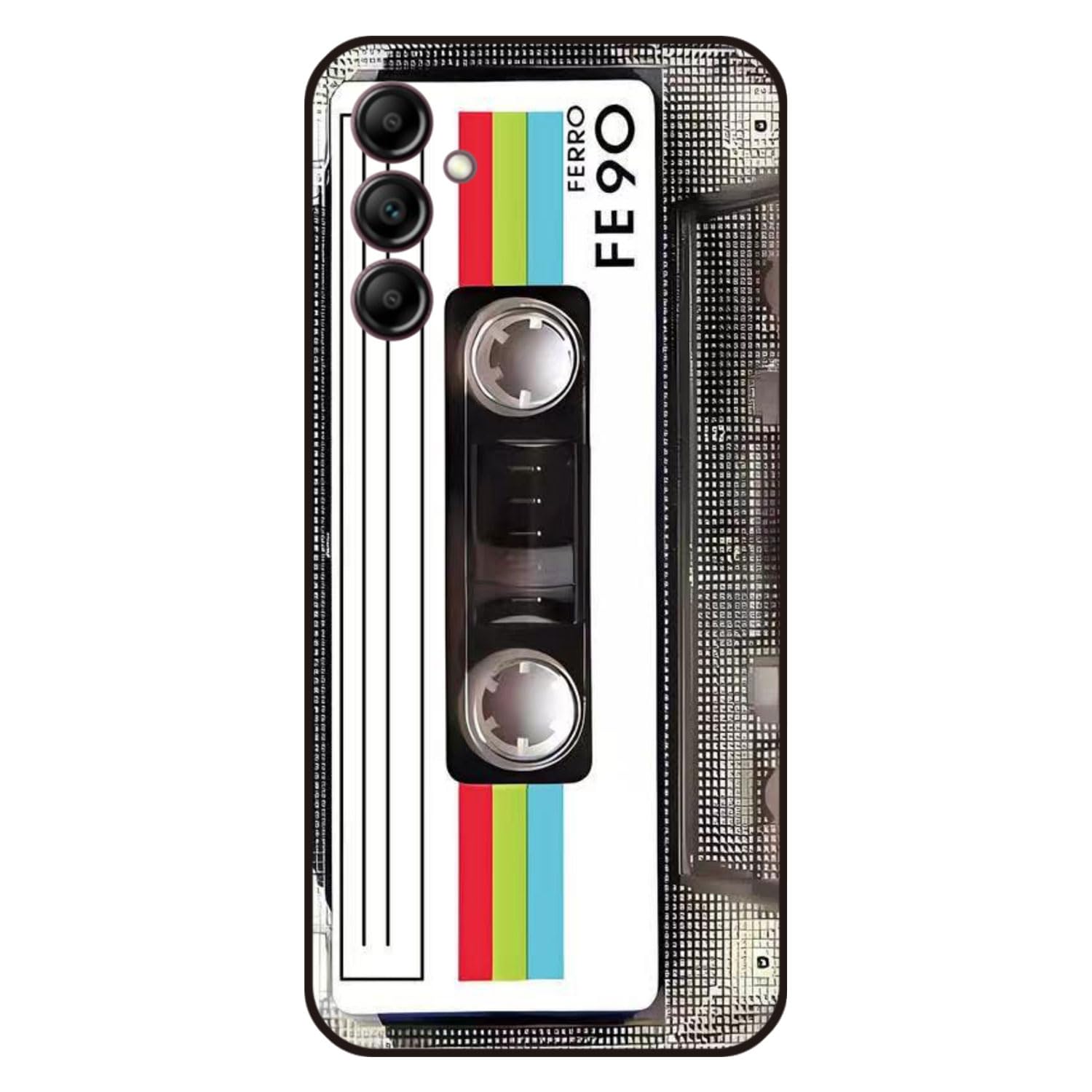 Tonvizern for Samsung Galaxy A14 5G Case, Soft TPU Phone Case Music Classic Cassette Tape Retro 80’s Type Case for Girls Women Men Kids, Slim Shockproof Protective Cover White