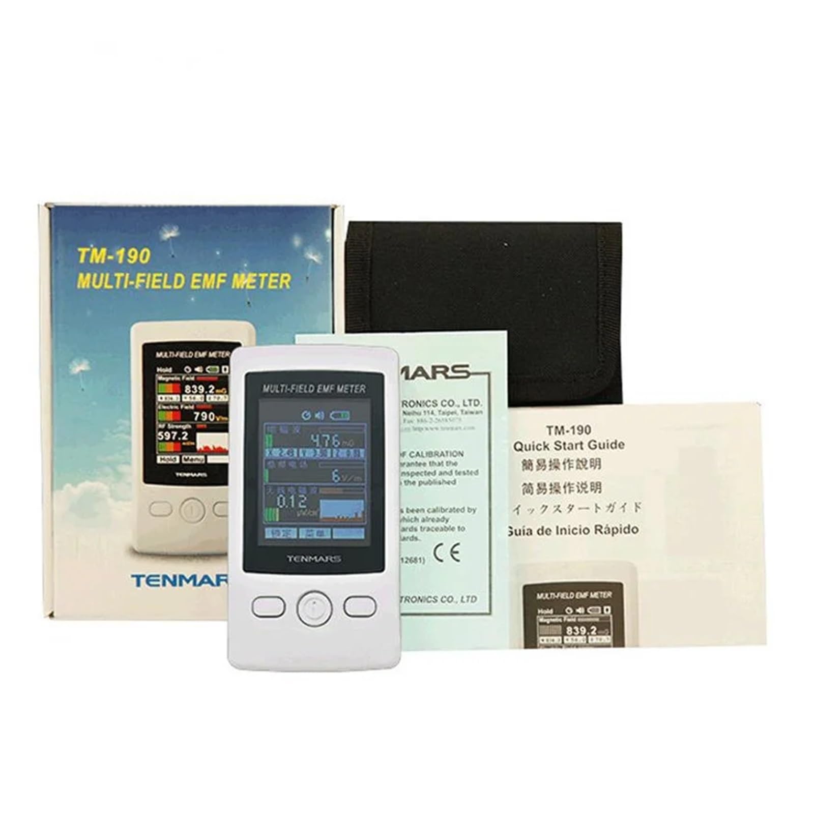 TM-190 Gauss 3-axis Magnetic Electric Field Strength Digital Electromagnetic Radiation Detector EMF Meter