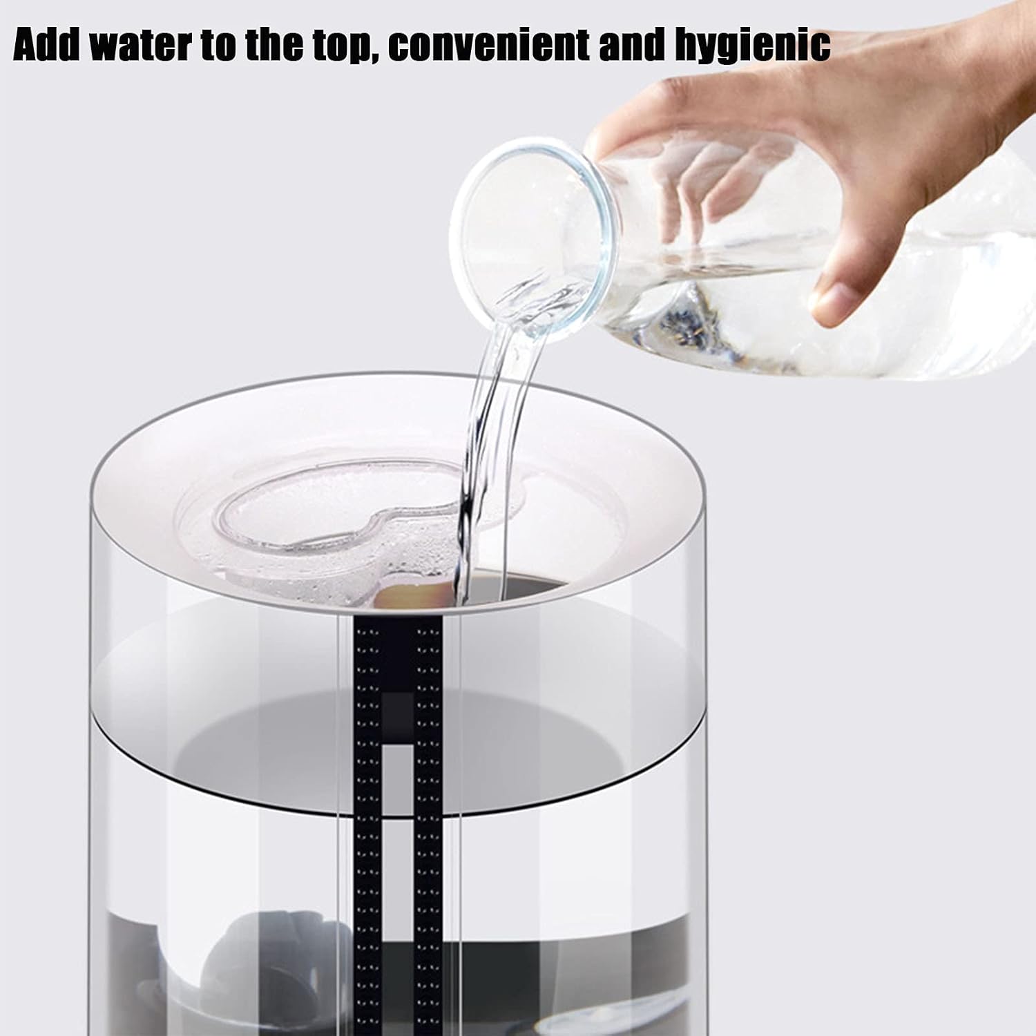 Room Humidifier Cool Mist Quiet The Fine Spray Intelligent Constant Humidity Touch Screen Timing Function Household Rooms Living Room Bedroom (Black Machinery)