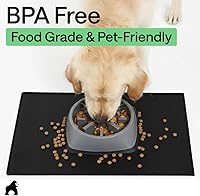 Vista 71 de GORILLA GRIP - Tapete de silicona 100% impermeable con bordes elevados sin BPA para mascotas, tapetes para alimentos de perros y gatos que contienen