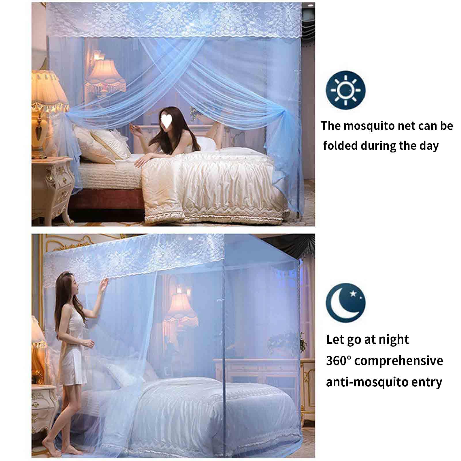 Zanzariera Baldacchino Matrimoniale SESAMIS - Dormi Tranquillo Senza Zanzare! - Foto 6