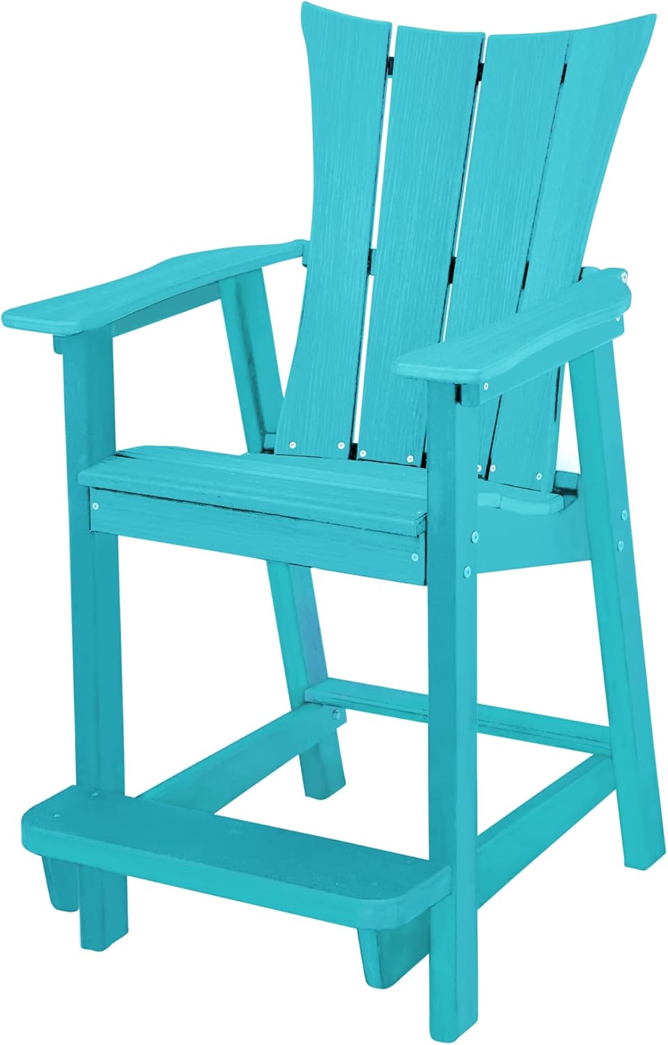Phat Tommy Counter Height Outdoor Chair - Adirondack Tall Deck Chair - Poly Outdoor Furniture, White