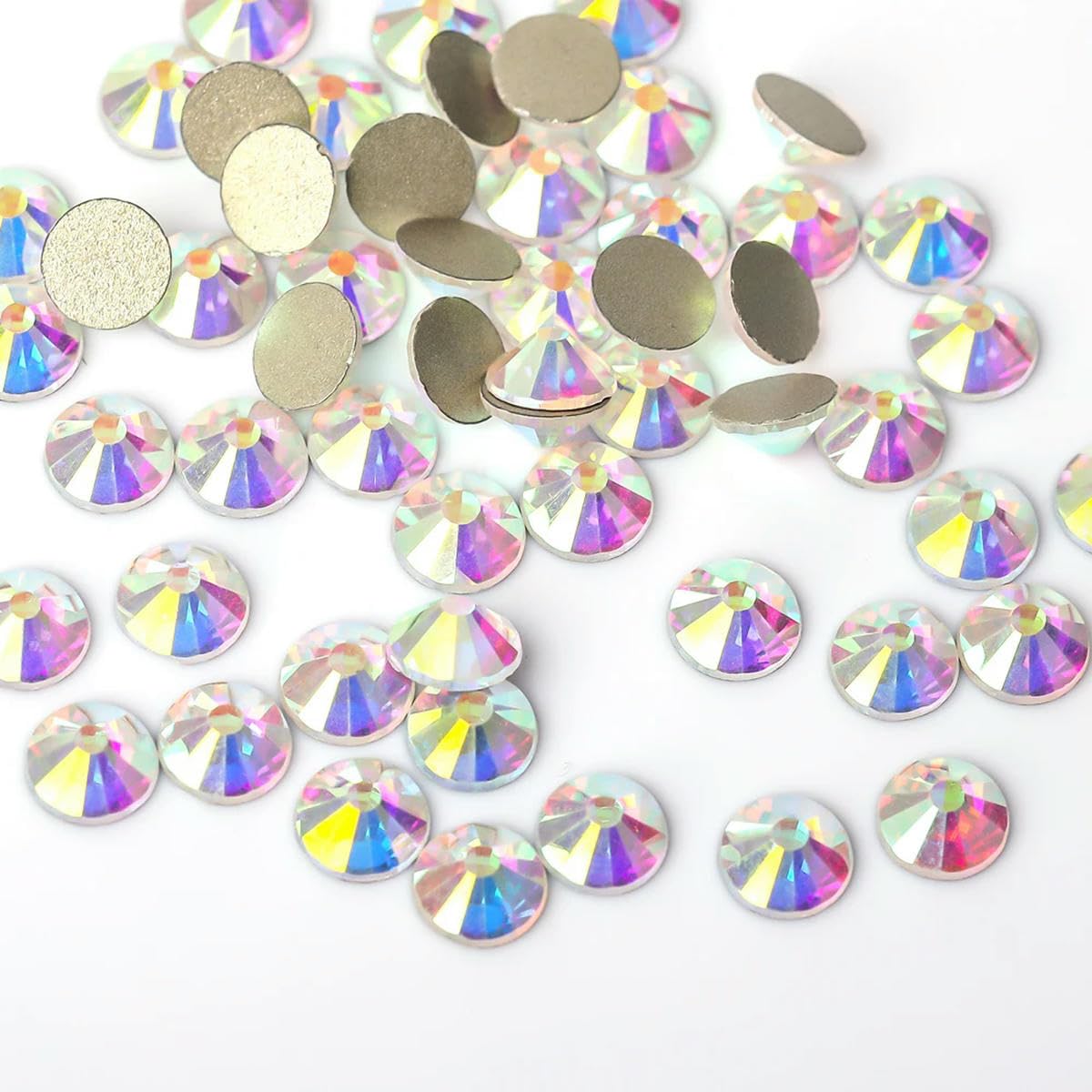CIVIOOH Glitter Crystal AB Rhinestones SS3-SS50 Non-HotFix FlatBack Strass Fabric Garment Nail Art Rhinestones Decorations
