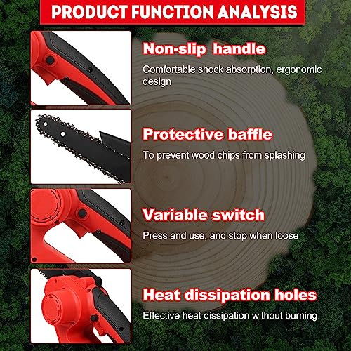 Mini motosserra sem escova,Mini motosserra sem escova sem fio de 8 polegadas,serra manual super pode