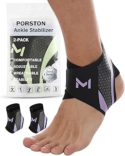 2-Pack Ankle Brace for Men & Women,Adjustable Lace up Ankles Sock,Basketball Ankle Stabilizer with Straps,Orthopedic Compression Sleeve for Plantar Fasciitis Relief,Tendonitis,Sprained(Purple)