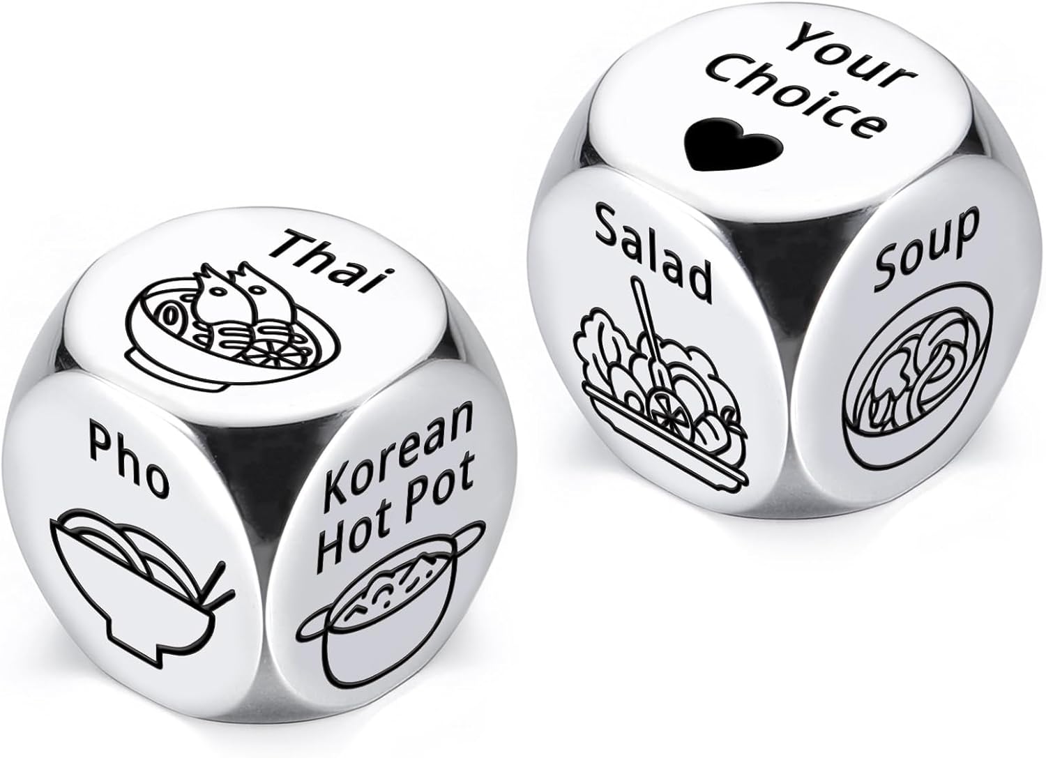 Couple Steel Gifts for Women Men, Anniversary Tin Gift for Him Her, Mens Basket Stuffers, Food Decision Dice Gifts for Couples Wife Husband White Elephant Santa Exchange Dice