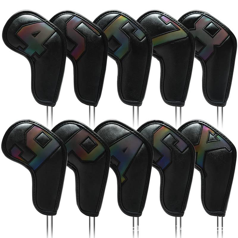 Fundas Palos De Golf 10pcs Golf Golf Cubierta de Hierro Golf Iron Head Cover Golf Club Protection Cubre Accesorios Deportivos al Aire Libre Funda Driver Golf (Color : 1)