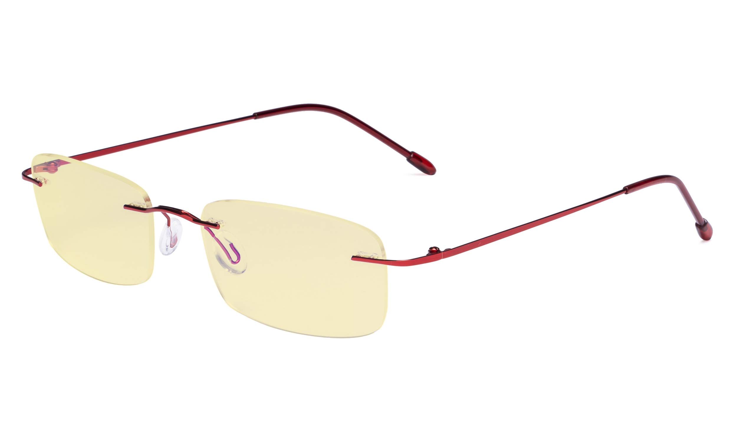 Eyekepper Titanium Rimless Orange Tinted Lenses Computer Reading Glasses Readers Men Women