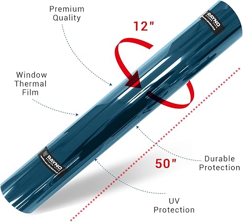 Miniatura 2 de Rayno Película de bloqueo UV para ventana, aislamiento platino 50, protección reflectante para control solar, película de ahorro de energía para