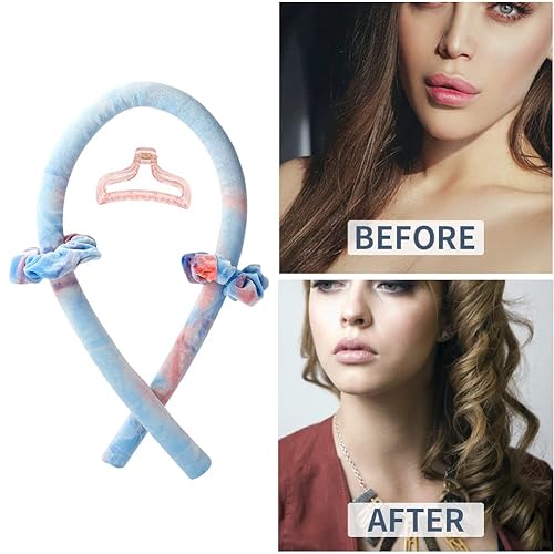 Miniatura 2 de Diadema de Rulo Rizador Sin Calor, Rulo Rizador de Cinta de Seda Sin Calor, Rulos para el Cabello con Clip de Garra para el Cabello, Rizos de Onda