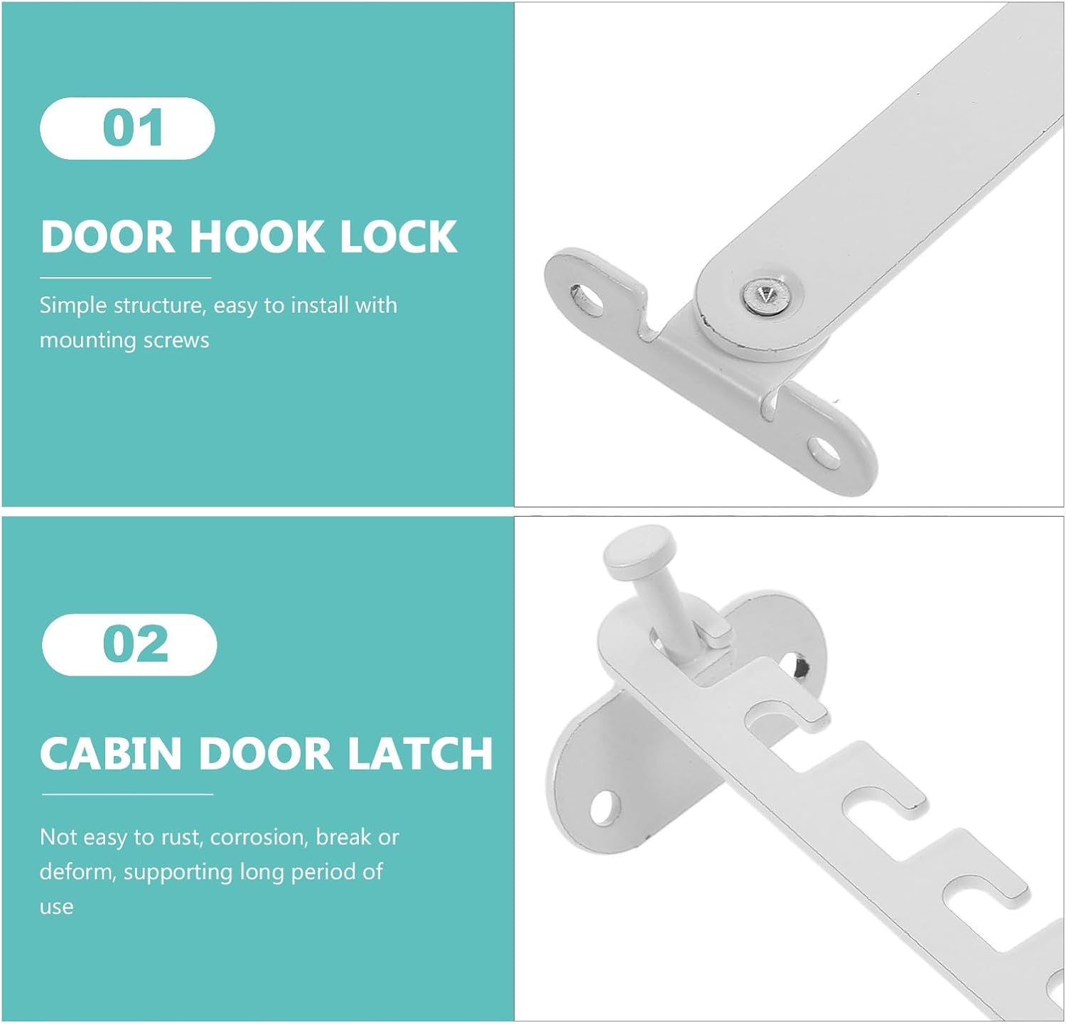 Generic Window Safety Lock Latch with Long Hook White Window Stopper Childproof Windproof Restrictor for Home Security