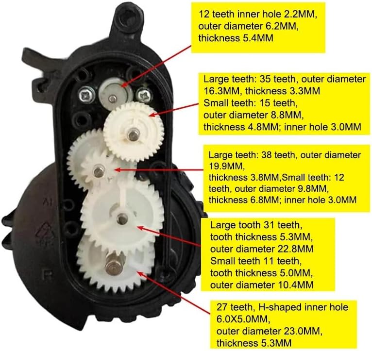 5Pcs Gearwheel Intelligent Sweeping Robot Side Brush Rotor Drive Box Gear Side Brush Motor Gear Robotic Vacuum Cleaner Parts