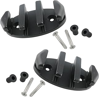 HSCGIN Kayak Zig Zag Anchor Cleat 2Sets Black Nylon Kayak Zig Zag Rope Cleats with Kayak Eyelets and Screws Kayak Canoe Anchor Trolley Kit