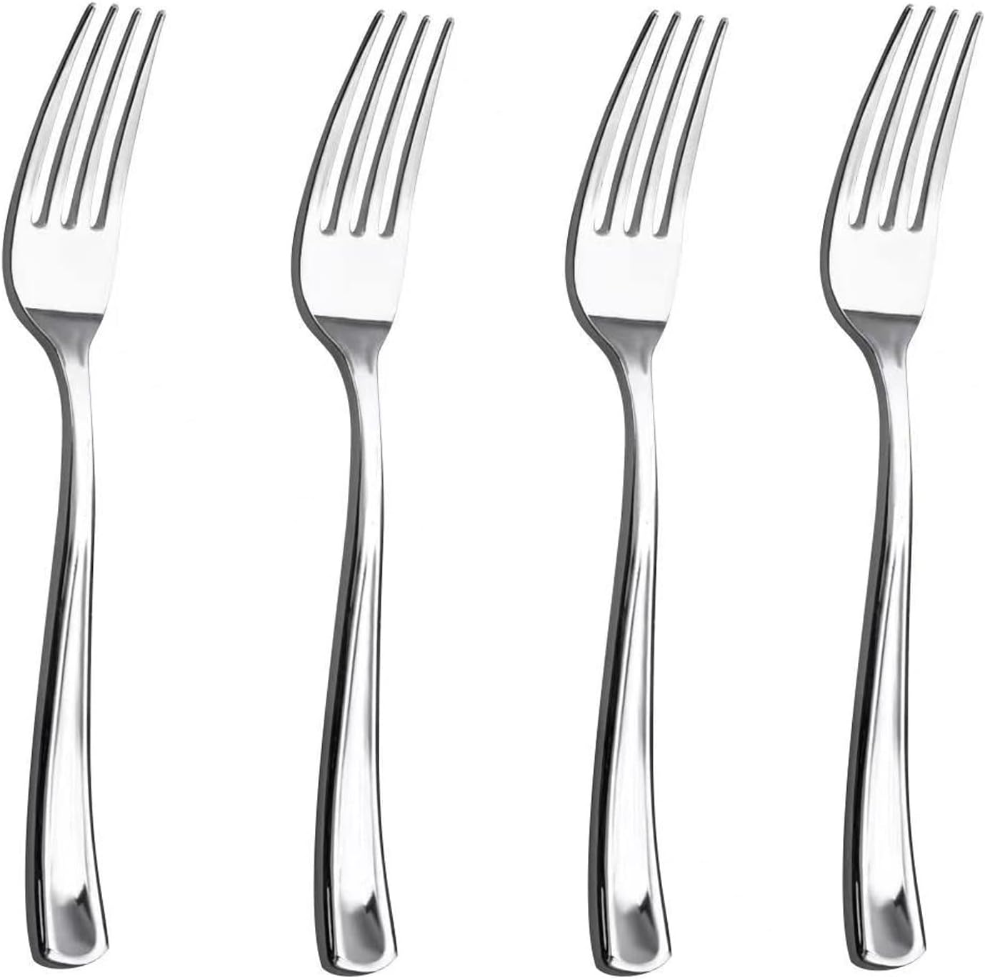 Liacere 200 Pack Silver Plastic Forks 7.4 inch Heavy Duty