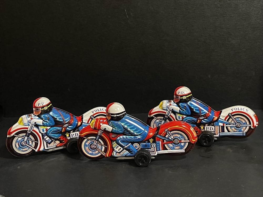 ブリキ製のポリスバイク 昭和30〜40年代 ブリキのおもちゃ】ブリキの