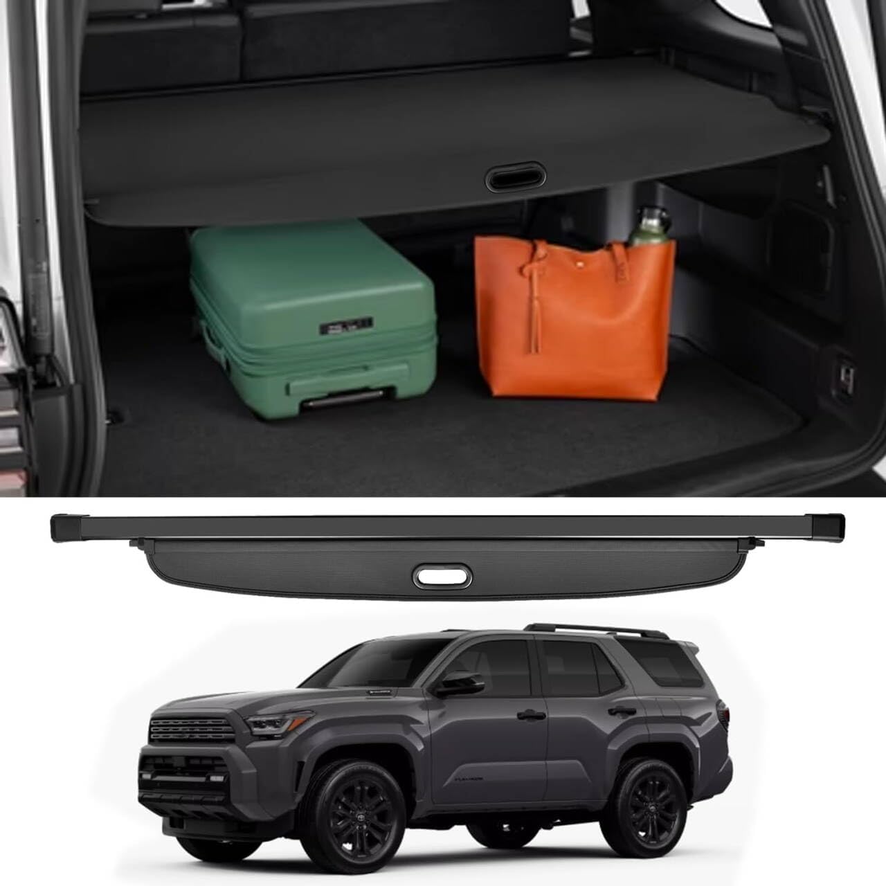 Vesul Compatible with Toyota 4Runner 2025 2026 Retractable Cargo Cover Security Shade Shield Tonneau Cover Rear Trunk Protector Anti-Peeping Luggage Privacy Screen