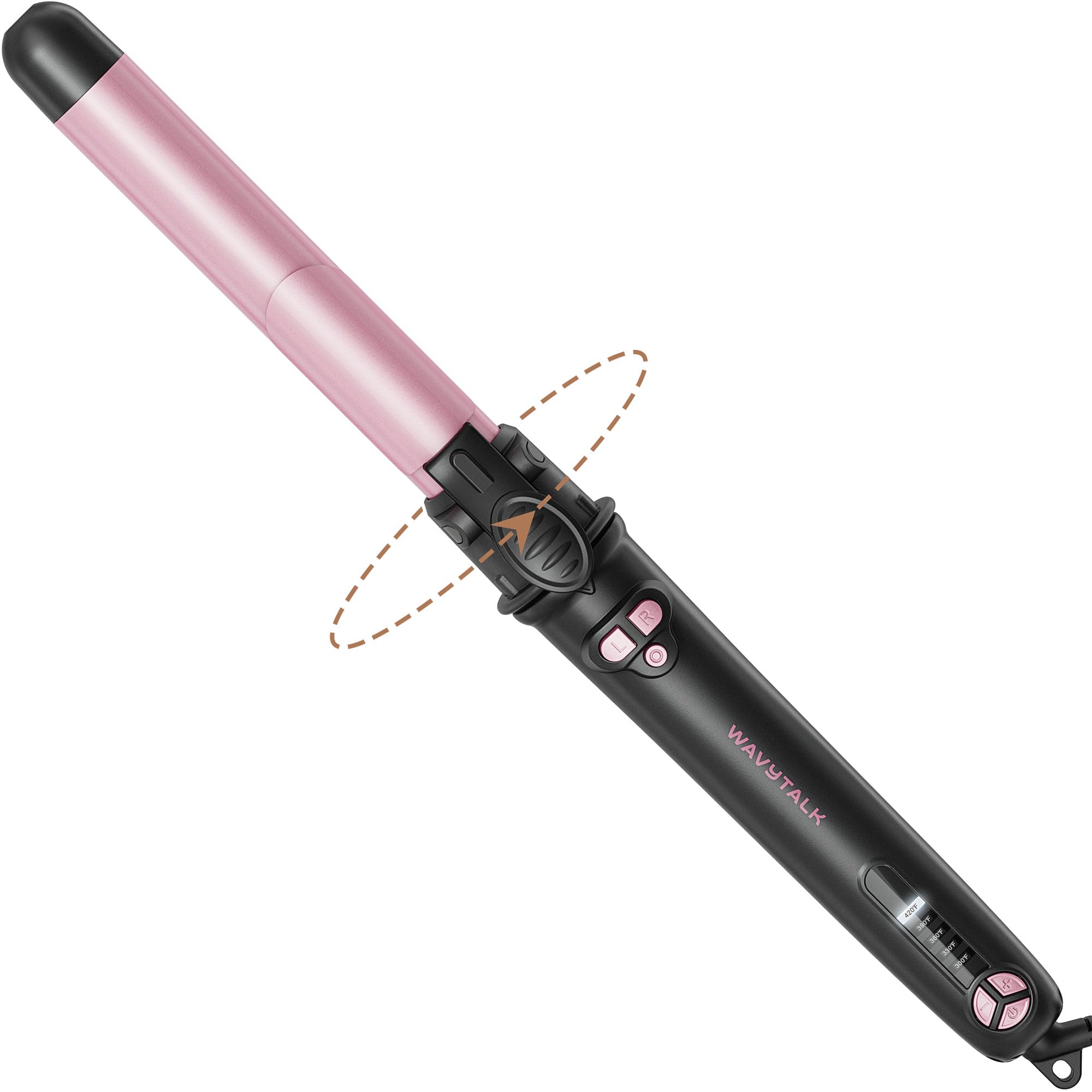 Wavytalk Rotating Curling Iron 1 Inch Automatic Curling wand - Get Effortless Waves with Self Rotating Barrel up to 430°F with Home Button, Dual Voltage