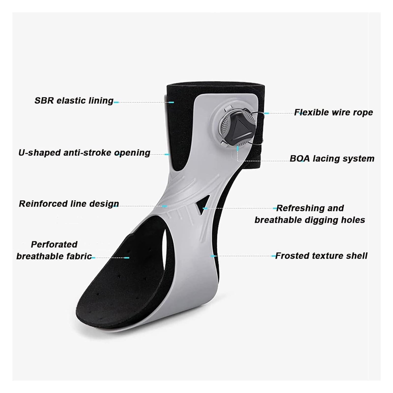 Soporte para Pie Caído | Dispositivo Ortopédico Ajustable Ligero con Ayuda Dorsiflexora, Invisible en Zapatos (Izquierdo/Derecho, Tallas M/L)(Left,L)