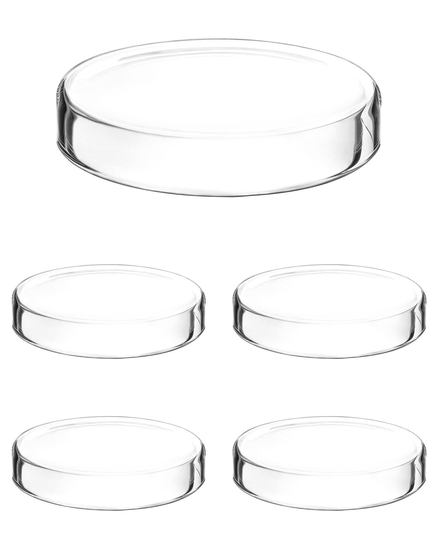Placas de Petri de Vidrio Borosilicato con Tapas, Diámetro 60mm, 5 Piezas(120mm)