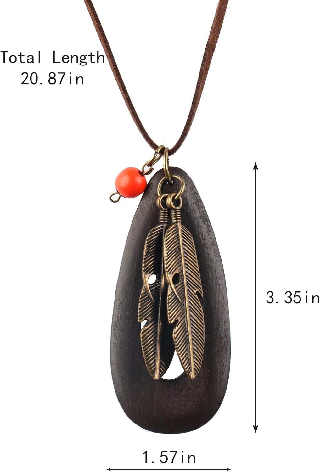 color cosplayer Leather Cord Necklace Vintage Style Wooden Leaf Boho Statement Long Necklace for Women Handmade Jewelry - Image 6