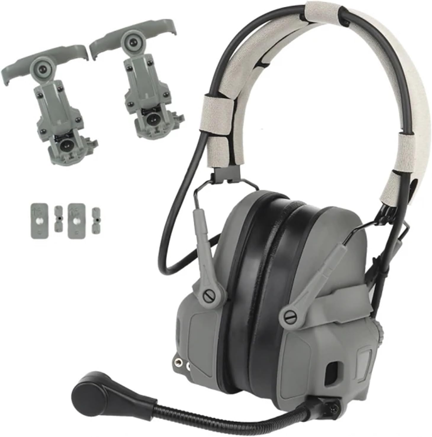 GEN 6 Tactical Headset Without Noise-Cancelling Headset with Robotic Arm Mic for Hunting Paintball CS
