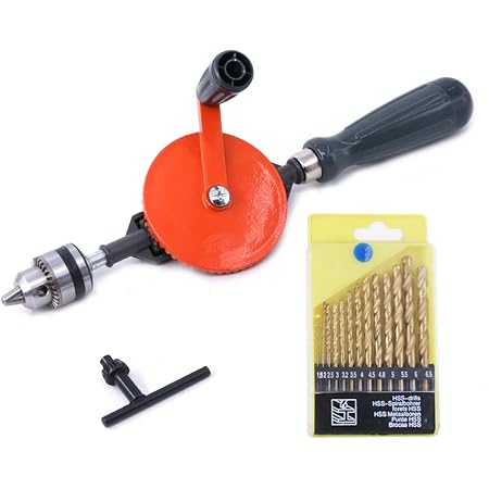 Perceuse à manivelle portable double pignon perceuse manuelle avec 1