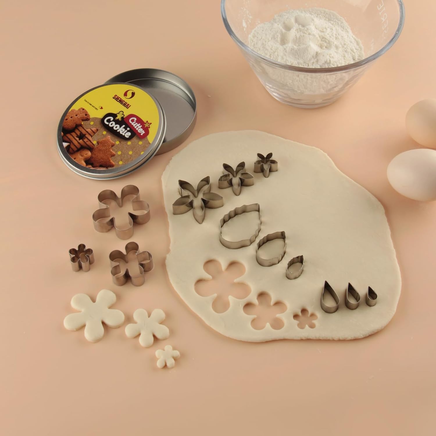 Small Flower & Leaf Shaped Cutters Set, Cookie Fondant Cutters, Cake Decorating Kits, Mini Cookie Cutters Set of 12