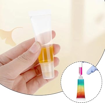 5Pcs Empty Lip Gloss Tubes, Clear Lip Balm Containers Soft Squeezable Travel Toothpaste Containers Mini Refillable Cosmetic Bottles for DIY Lip Gloss Makeup Travel Toiletries
