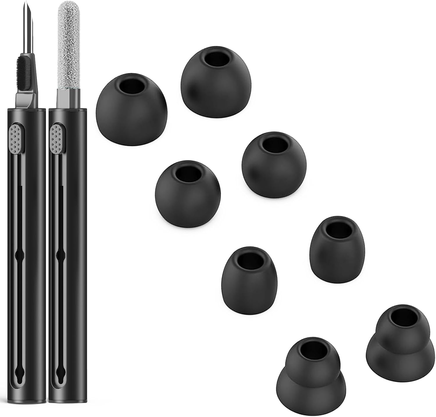 4 Pair Replacement Ear tip for Powerbeats Pro, Beats Earbuds Replacement Tips,Wireless Earphone Headphones, Silicone Earbuds Buds Set with Cleaning kit 【Black】 4 Pair Replacement Ear tip for Powerbeats Pro, Beats Earbuds Replacement Tips,Wireless Earphone Headphones, Silicone Earbuds Buds Set with Cleaning kit 【Black】