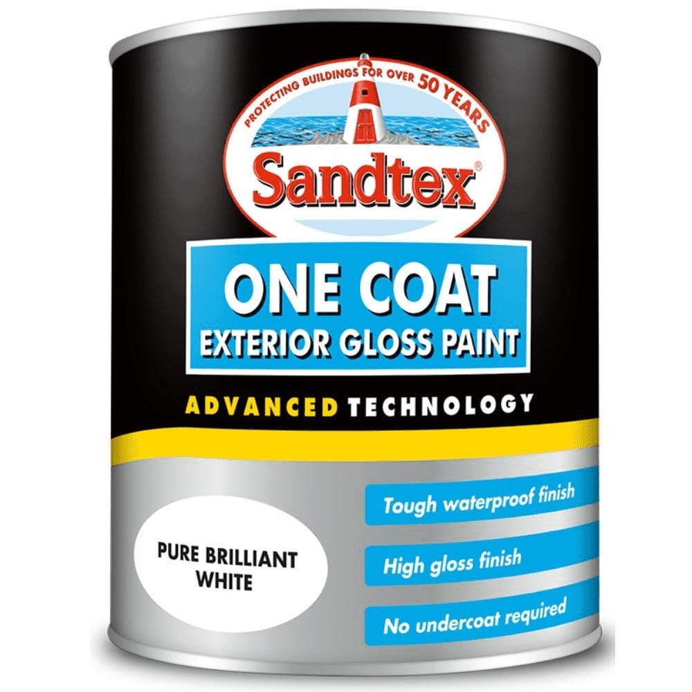 Sandtex 1Coat Exterior Gloss 750Ml - White 5010131362651
