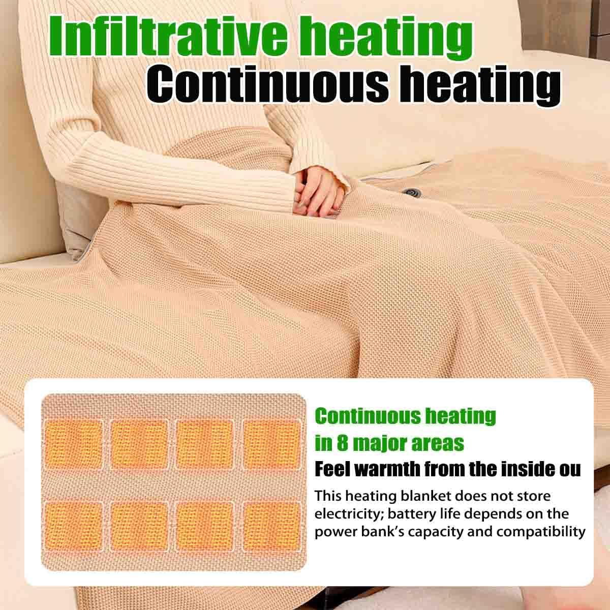 Electric Heated Shawl Wrap for Women,Portable Heating Blanket Shawl,Fast Heating USB Blanket Shawls with 3 Heating Levels