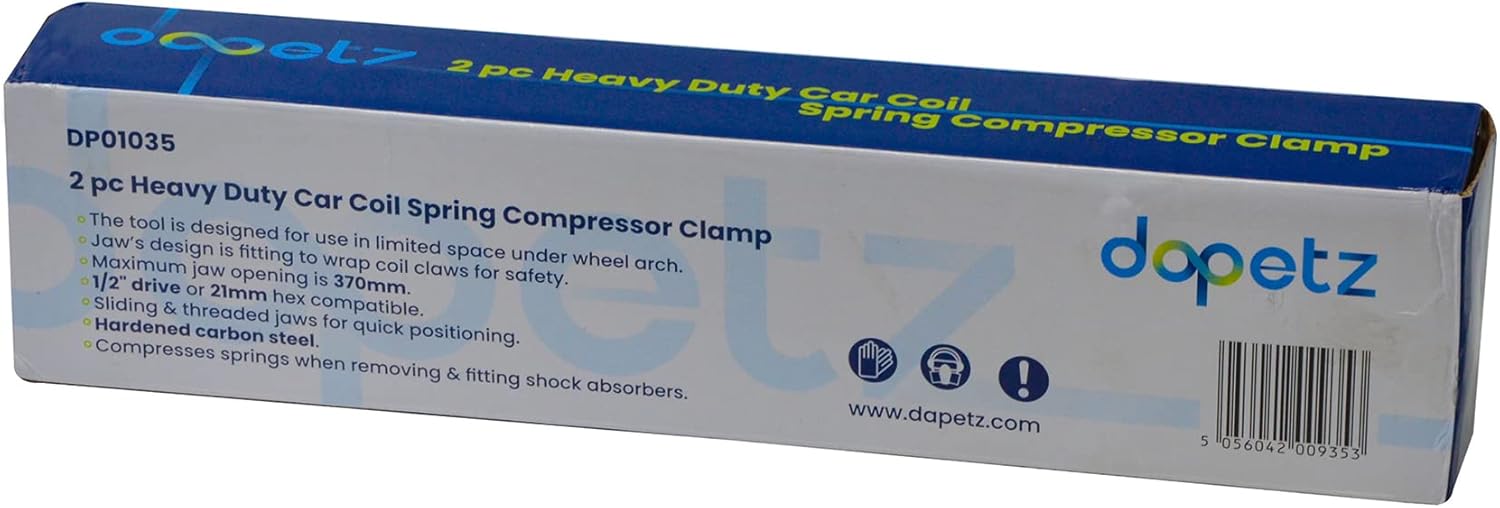 Dapetz 2Pc Car Coil Spring Compressor Clamps Max Opening 370mm Heavy Duty Garage Tool