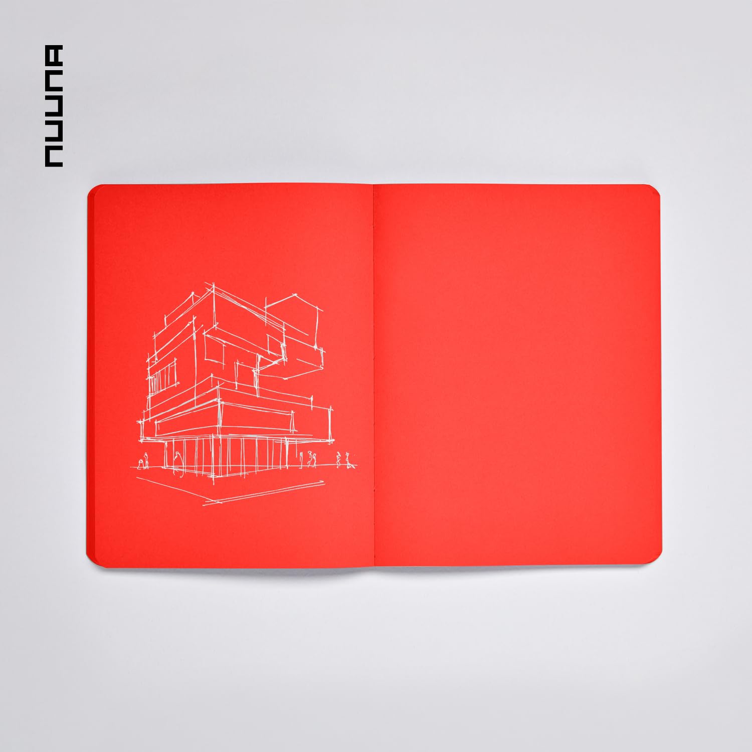 Nuuna Notizbuch A5+ Not White L Light - Rot, Leder rot
