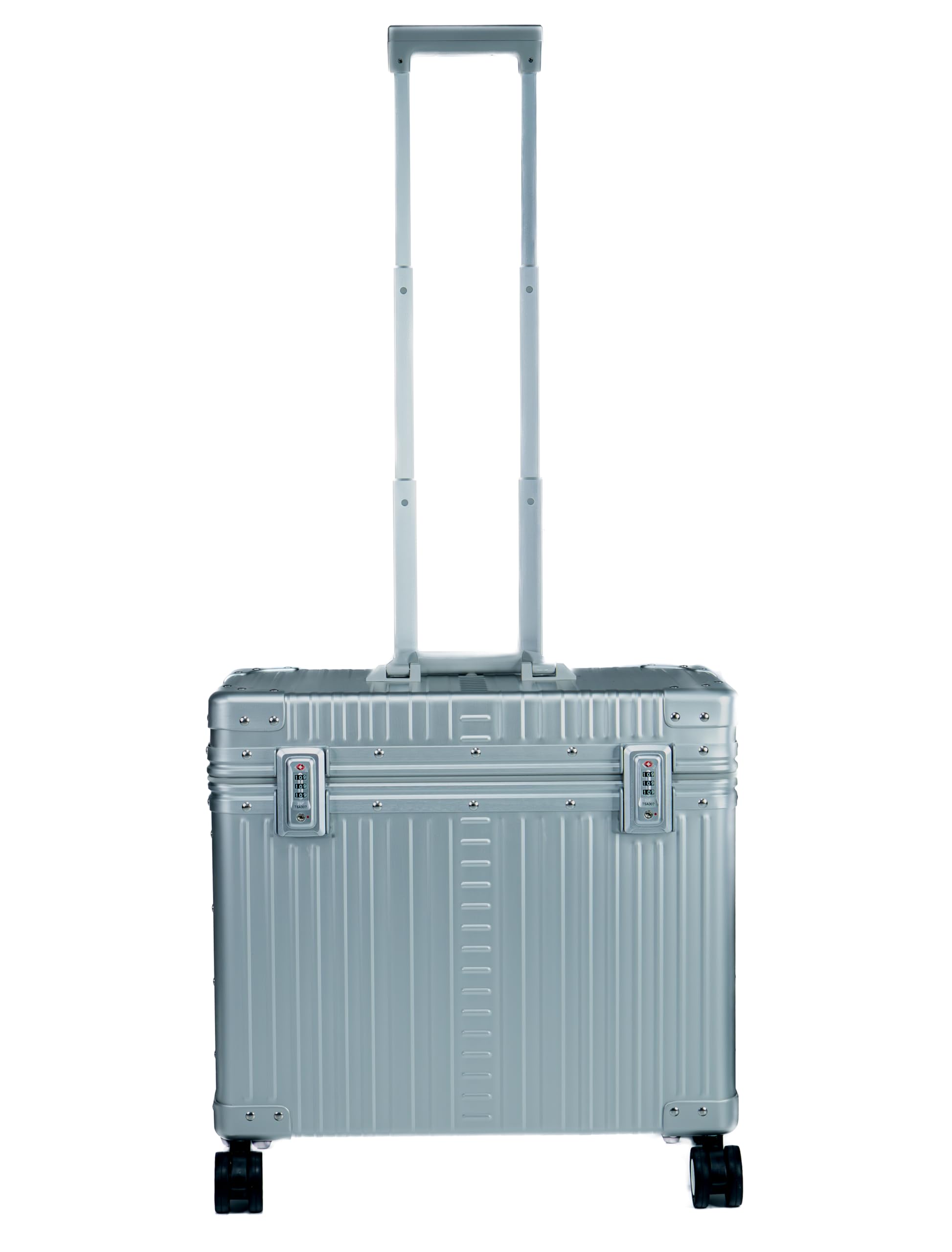 Aleon 4-Wheeled Aluminum Photography Case – 17" Hard Shell Rolling Briefcase with Multi-Stage Locking Handle, Padded Camera Inserts, Spinner Wheels, &