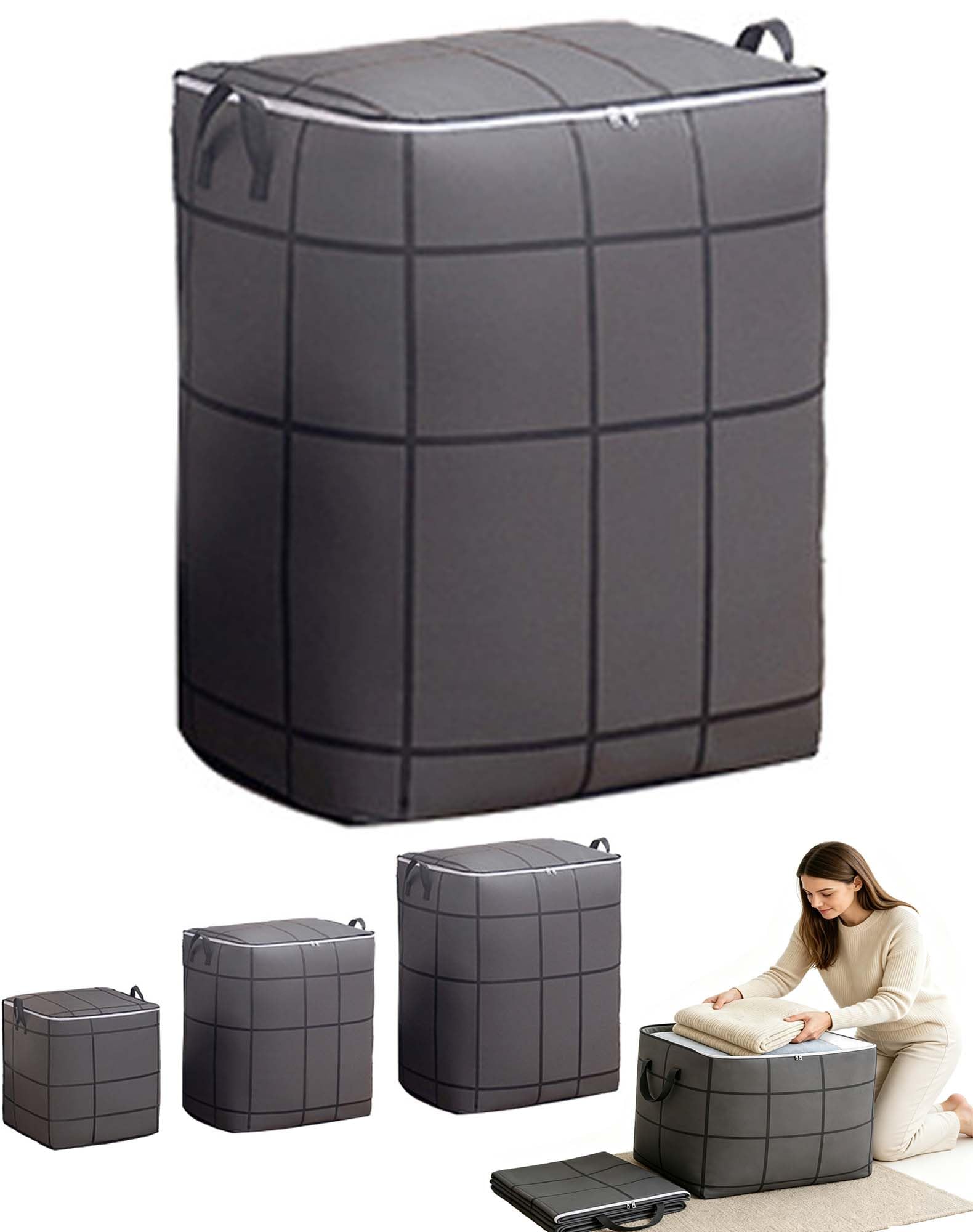 Portable Moving Storage Bags,Foldable Fabric Clothing Organizer ，180L