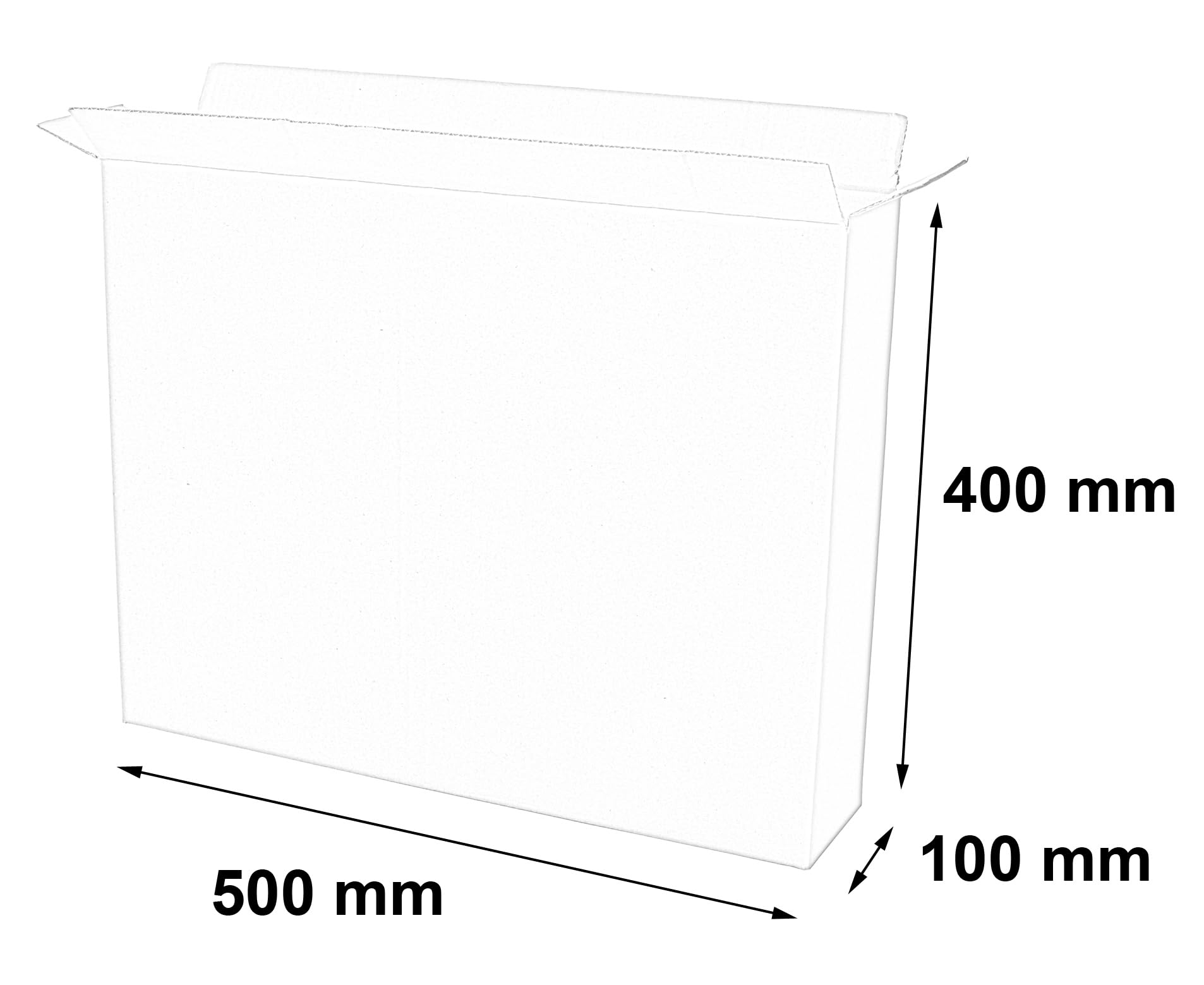 50 Stück Faltkarton 500x100x400 mm Innenmaß Versandkarton E-commerce Karton 1-Wellig 400G Braun Kartonage Verpackung Postkarton Versandschachtel Paket Päckchen