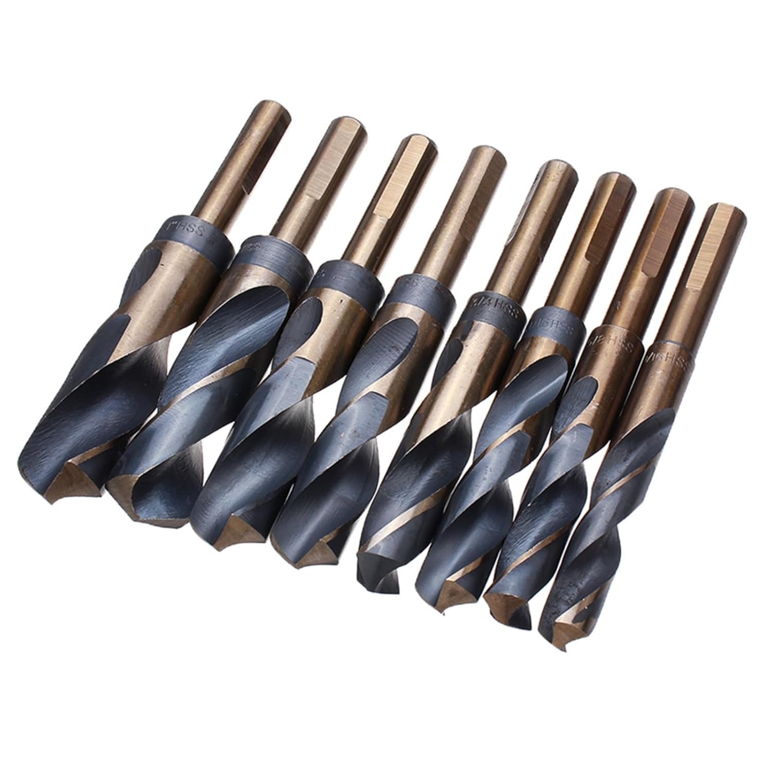 8pcs 1/2 Pulgada Vástago Hss 4241 Juego De Brocas Helicoidales 9/16 A 1 Pulgada Taladro Helicoidal para Madera Metal, No Case