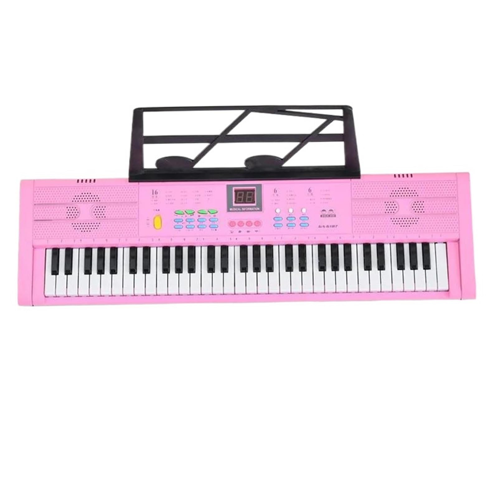 Pianino Elektroniczne 61 Klawiszowe Pianino Elektroniczne Dla Początkujących Przenośne Z Mikrofonem(Pink)