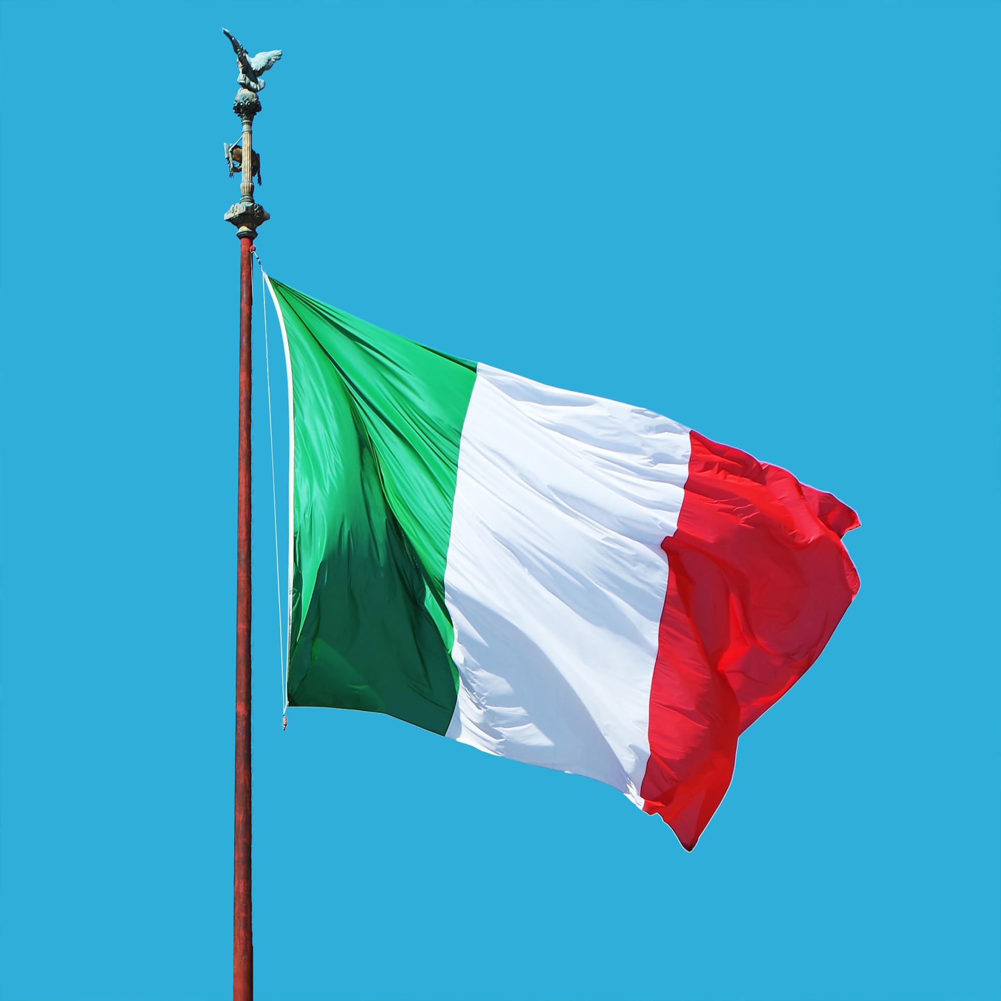 Bandiera Italia 90x150 cm Poliestere Resistente con Anelli Metallo 2 Pezzi