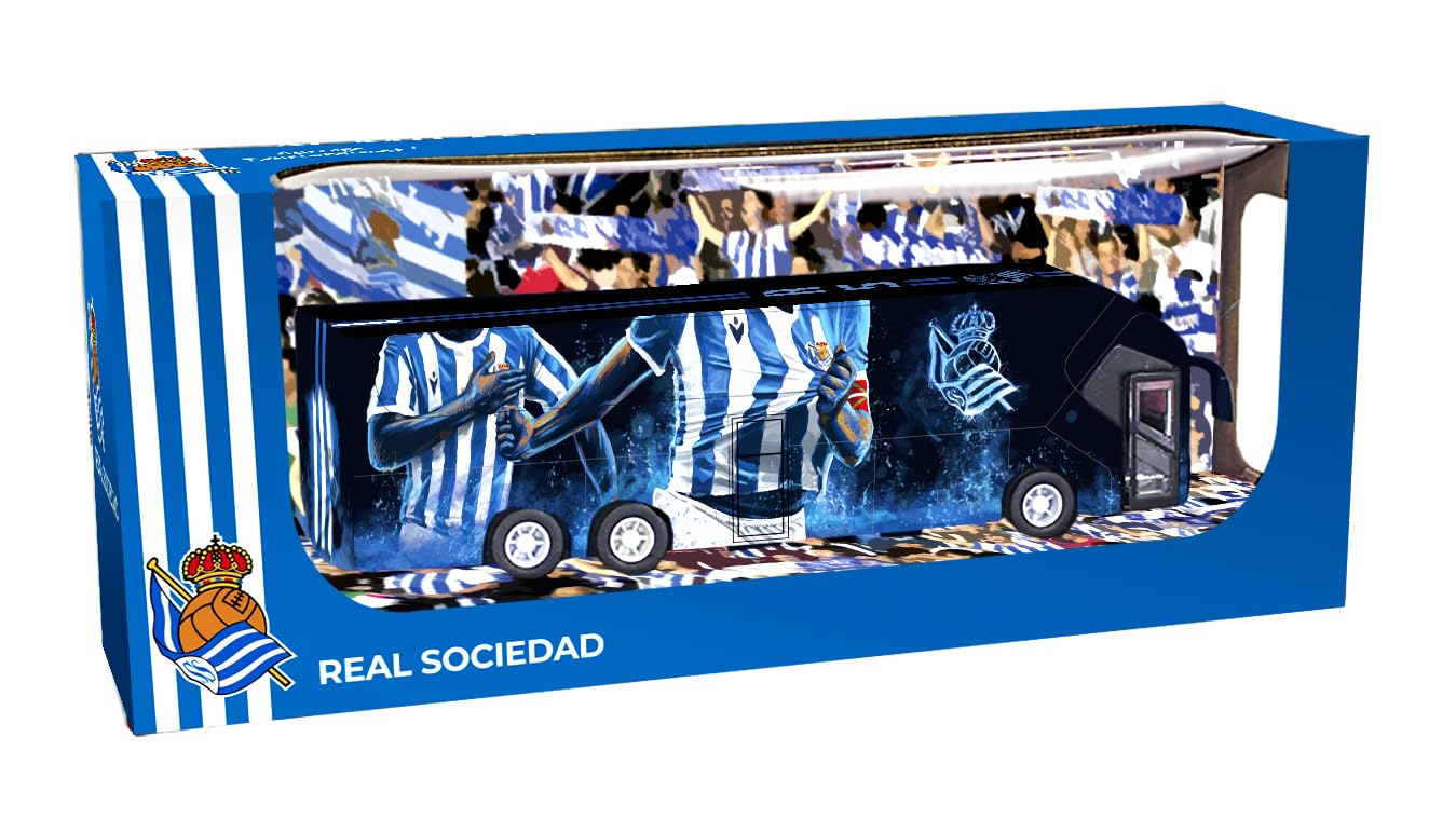 Eleven Force Figure Bus Real Sociedad - Objets de Collection pour Exposition - Idée Cadeau - Jouets pour Enfants et Adultes - Fans De Football BANDAI EF16225