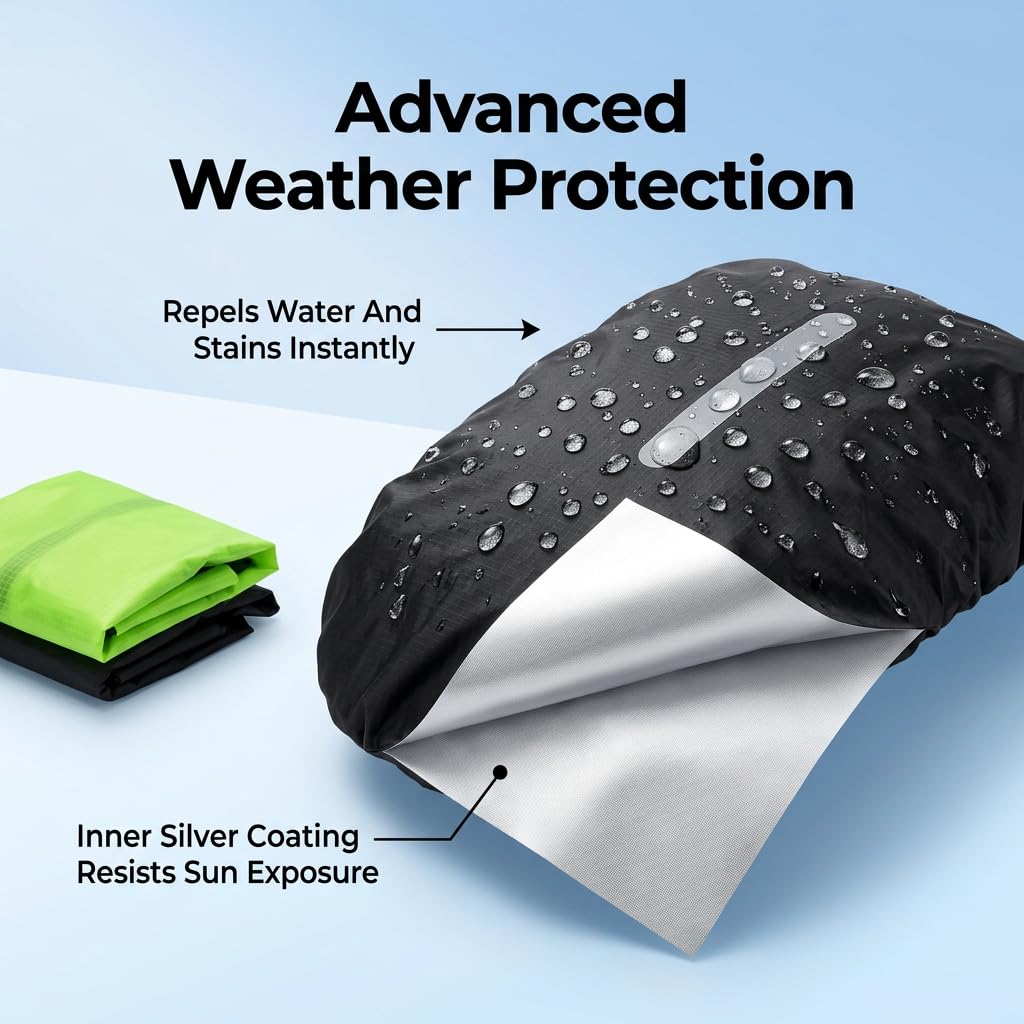 Lot De 2 Housses De Pluie Pour Sac à Dos 40-50L – Imperméable, Bandes Réfléchissantes, Noir/fluo, Pour Randonnée, Vélo, école, Voyage