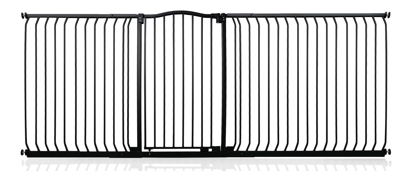 Safetots Extra Tall Curved Top Safety Gate - 100cm Height - 234cm-243cm Width - Matt Black - Pressure Fit