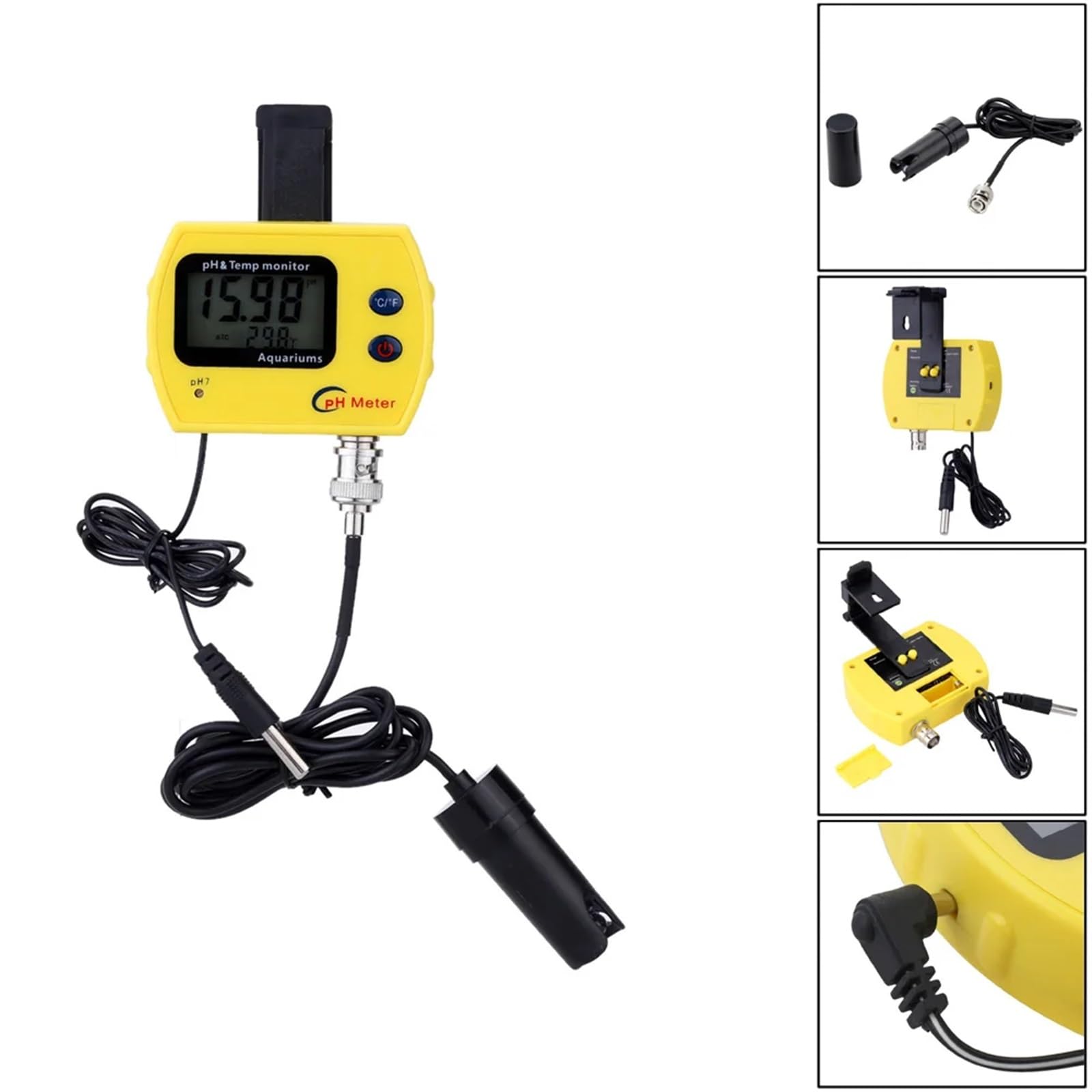 Misuratore di pH online ad alta precisione for acidosimetro for acquari Analizzatore di qualità dell'acqua Misuratore di pH e temperatura Misura la soluzione potabile,Giardino,Prato,Interno,Uso ester