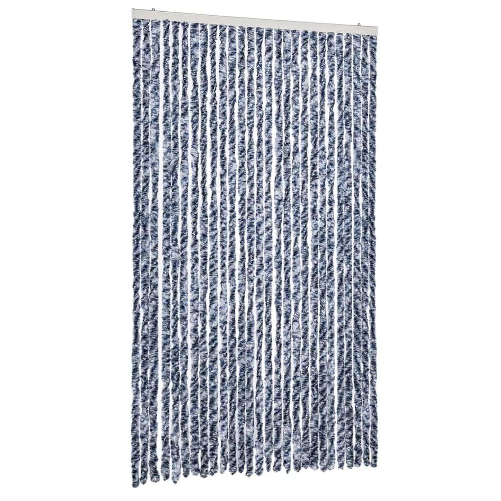 vidaXL Insect Curtain Doorway Fly Mosquito Bug Blind Screen Guard Curtain Adjustable Home Caravan Blue and White 118x220 cm Chenille — image 1