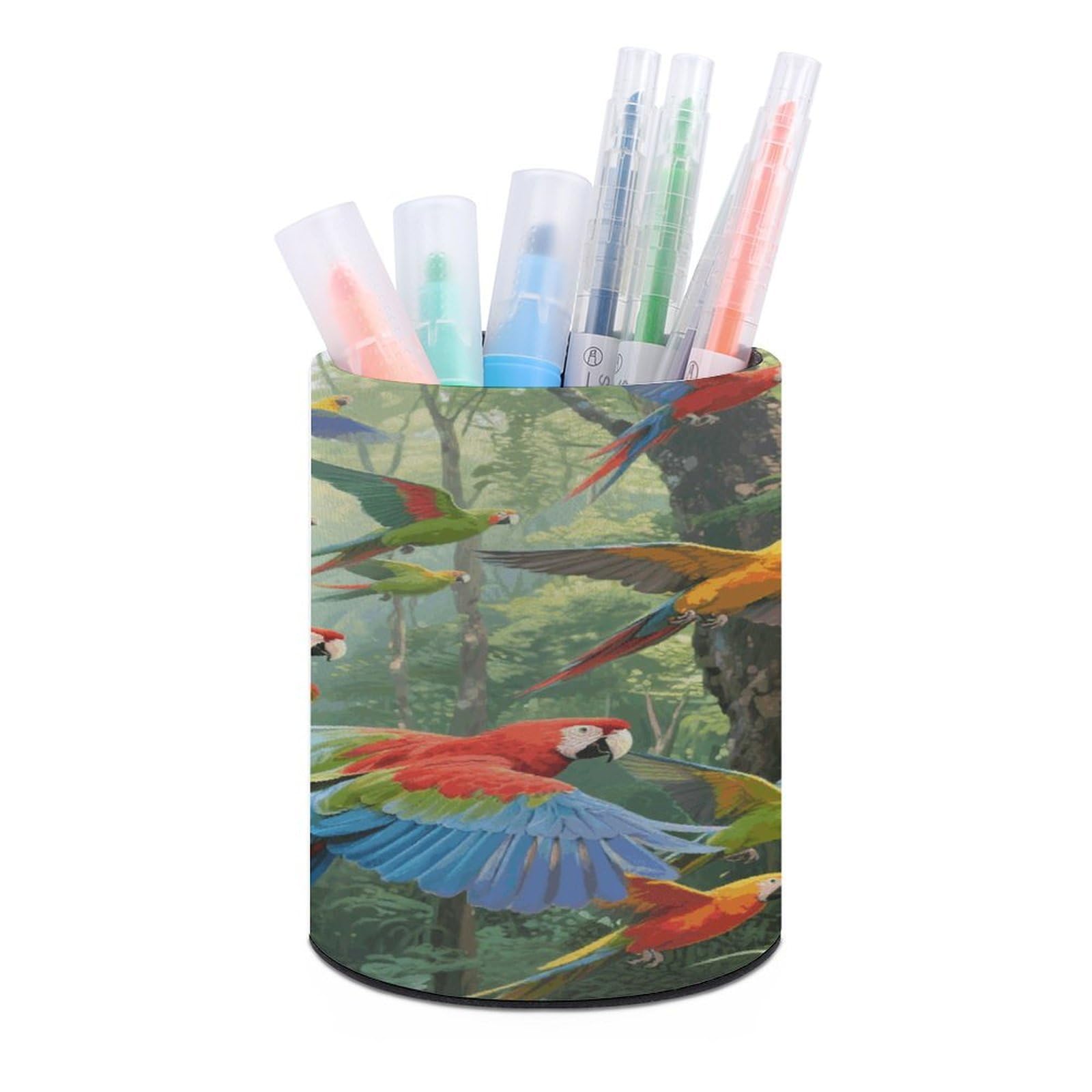 VstaDank Parrots Pen Holder for Desk Makeup Brush Holders Stylish Pen Cup Cute Pencil Cup Round Pencil Holder Decor Brush Scissor Holders for Multifunctional Office Supplies