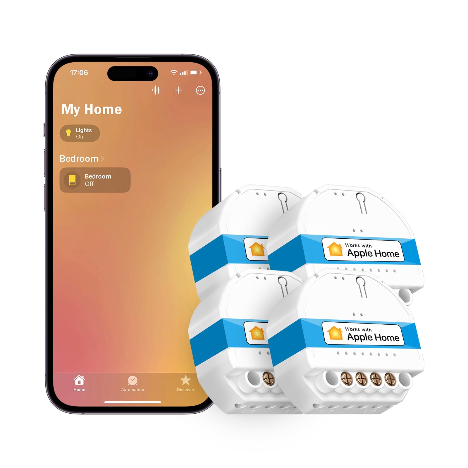 meross Meross Interruptor Inteligente MSS810 | Cable Neutro Requerido | Smart Switch para Control de Luz | Función del Tiempo & Control de Remoto | Compatible con Apple Home, Alexa y Google Home | 4 Piezas