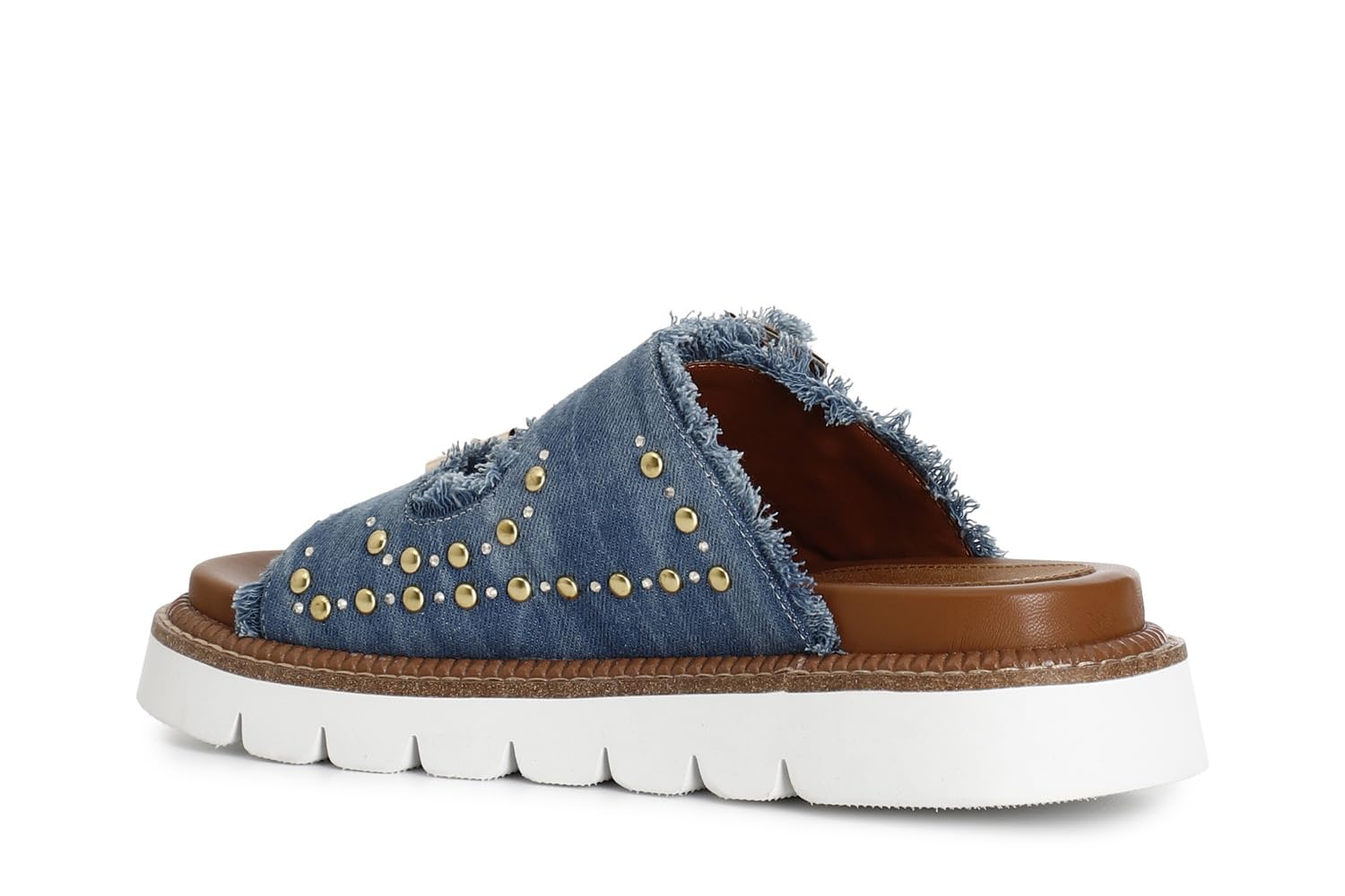 CAFèNOIR - Ciabatta Denim Doppia Fibbia, Da Donna