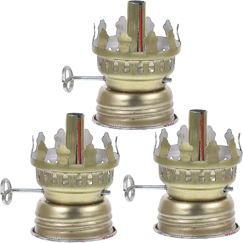 FOMIYES Lámpara de aceite Quemador Parte 3pcs Lámpara de queroseno Accesorios Tubo de Vidrio Brillante Candelabro de Vidrio
