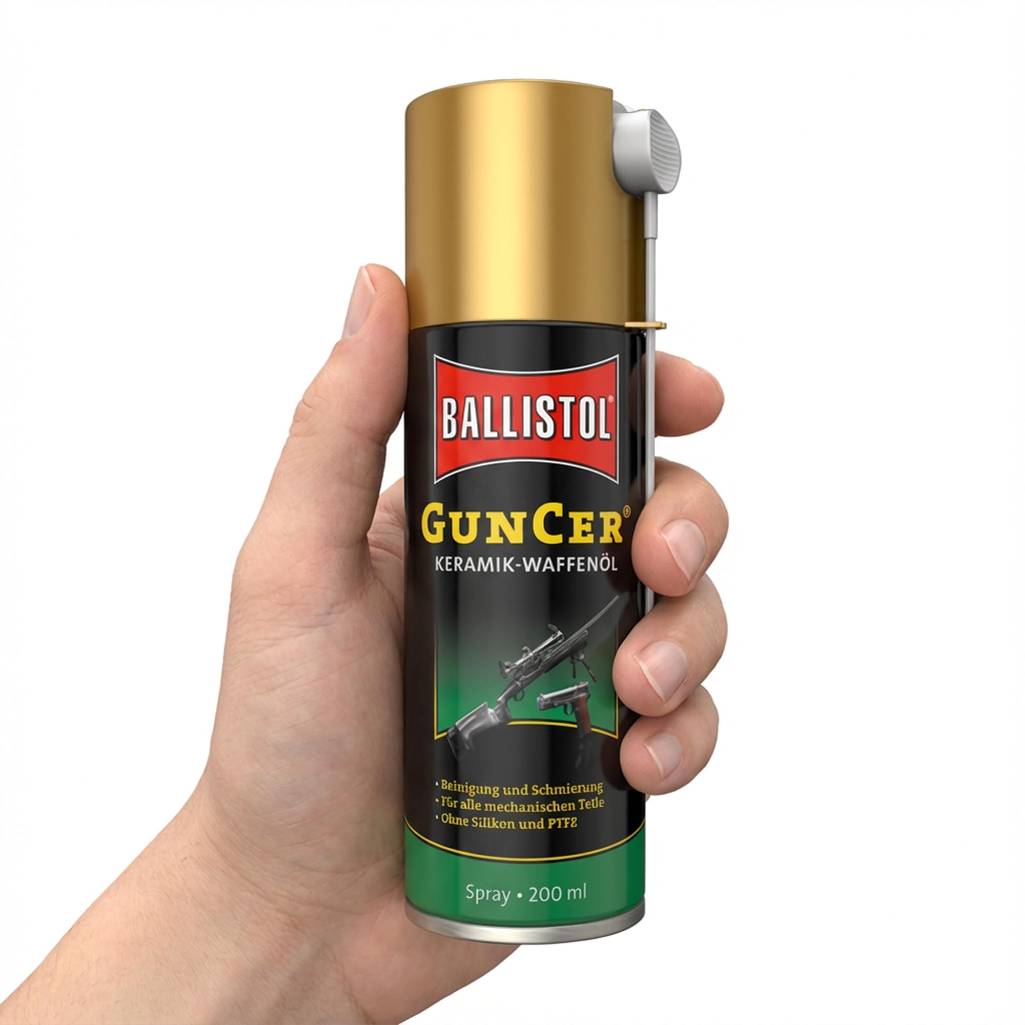 ELITE BBQ passend für Ballistol GunCer Keramik-Waffenöl Spray 2er Set (2X 200ml) – Hochleistungs-Schmierung & Reinigung – Für alle mechanischen Teile – Ohne Silikon & PTFE – Profi-Waffenpflege