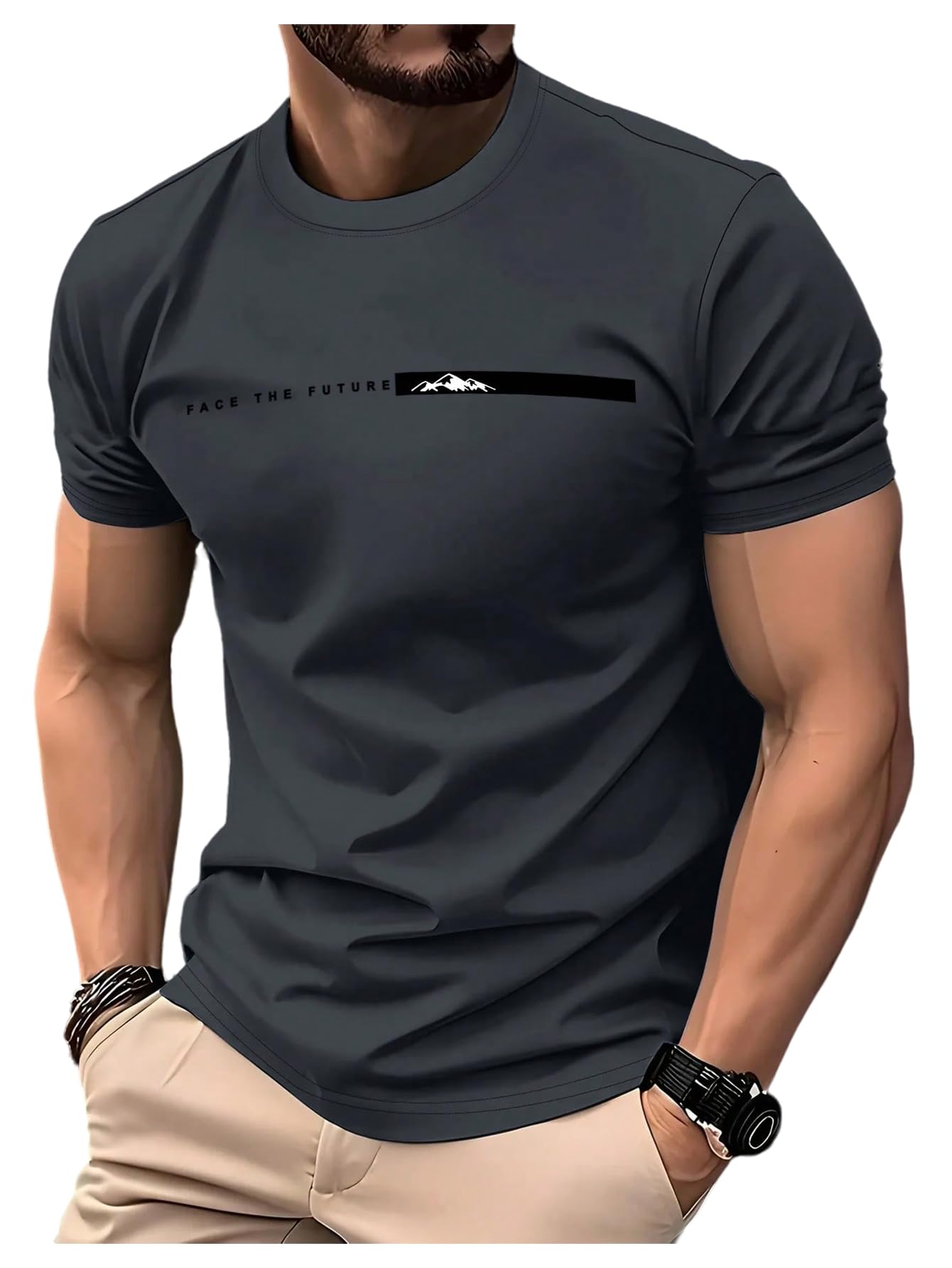 Men's Color Block Short Sleeve Tee Shirts Casual Summer T-Shirt